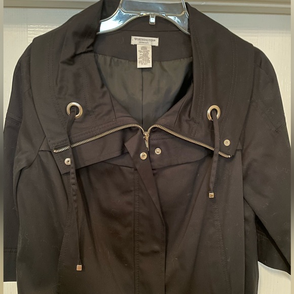 Worthington crop swing jacket blazer size Large- black with silver details - Picture 3 of 7